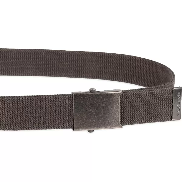 imageColumbia UnisexAdult Military Web BeltAdjustable One Size Cotton Strap and Metal Plaque Buckle1 Charcoal
