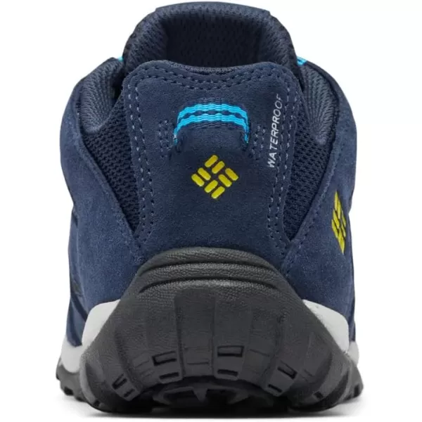 imageColumbia UnisexChild Redmond Waterproof Hiking ShoeCollegiate Navy  Laser Lemon