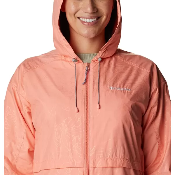 imageColumbia Womens Auroras Wake Iii JacketCoral Reef Leafy Lines Emboss