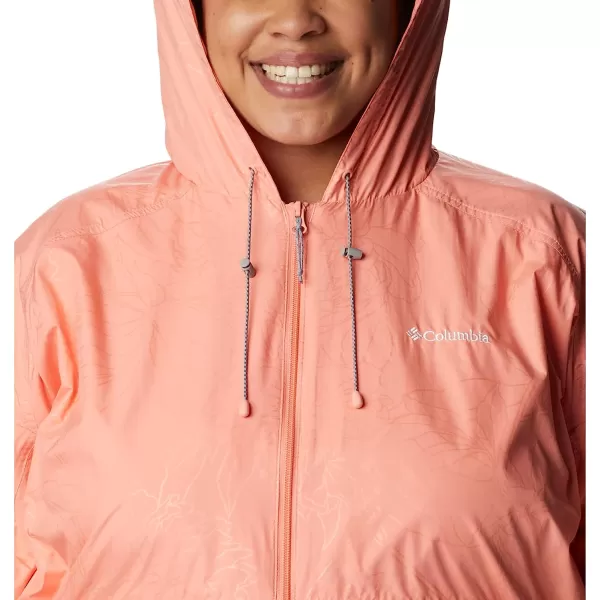 imageColumbia Womens Auroras Wake Iii JacketCoral Reef Leafy Lines Emboss