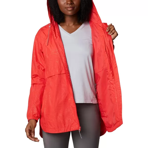 imageColumbia Womens Auroras Wake Iii JacketRed Hibiscus Leafy Lines Emboss