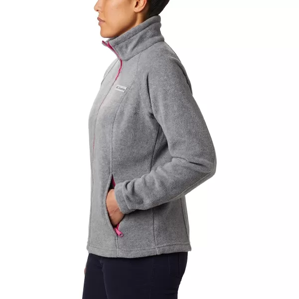 imageColumbia Womens Benton Springs Full ZipLight Grey HeatherFuchsia