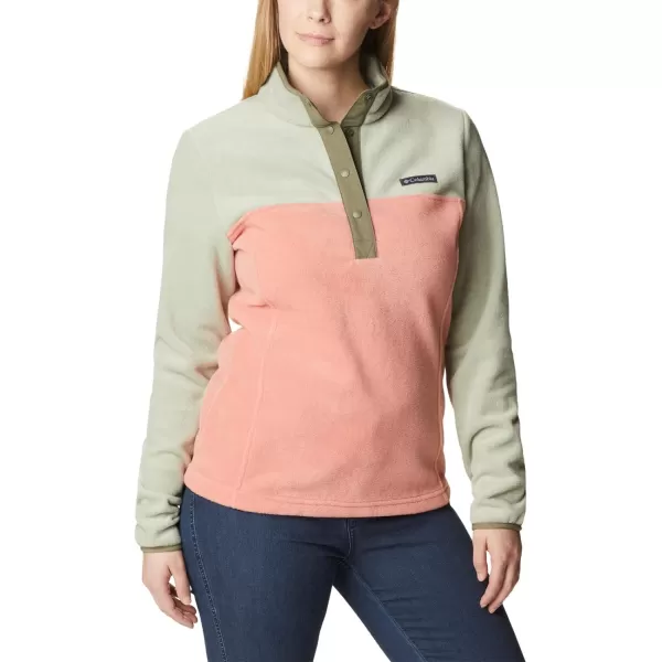 imageColumbia Womens Benton Springs Half Snap PulloverFaded PeachSafariStone Green
