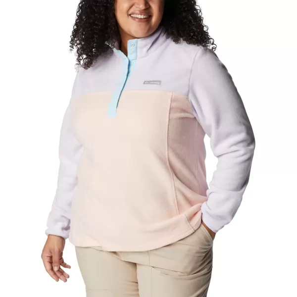 imageColumbia Womens Benton Springs Half Snap PulloverPeach BlossomPurple TintSpring Blue