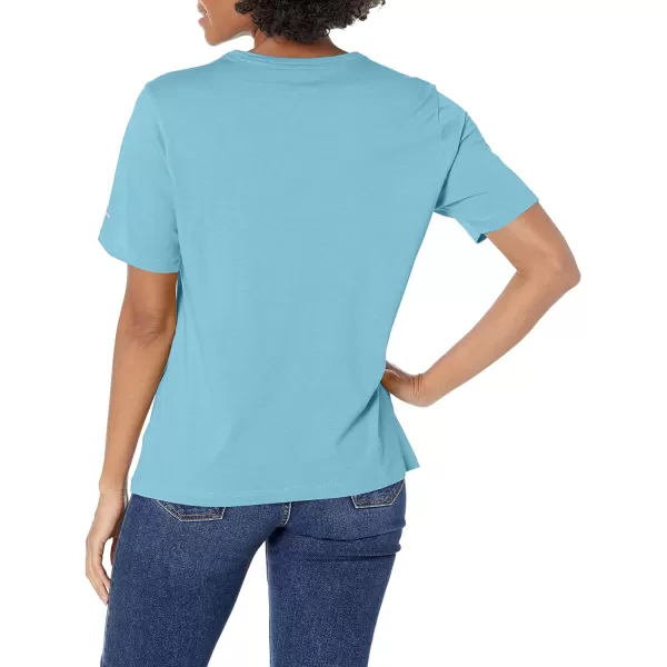 imageColumbia Womens Bluebird Day Relaxed Crew NeckVista Blue HeatherCsc Stacked Graphic