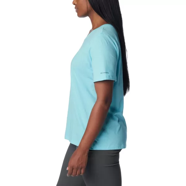 imageColumbia Womens Bluebird Day Relaxed V NeckAquamarine HeatherRocky Road