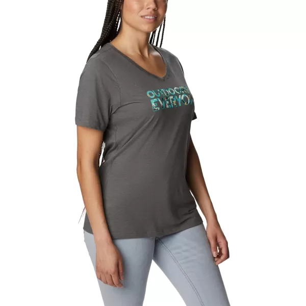 imageColumbia Womens Bluebird Day Relaxed V NeckCharcoal HeatherBe Outdoors