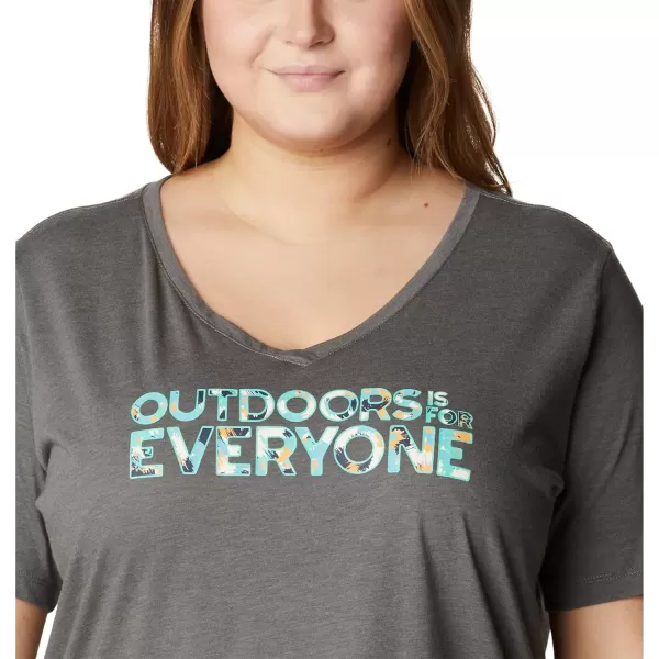 imageColumbia Womens Bluebird Day Relaxed V NeckCharcoal HeatherBe Outdoors