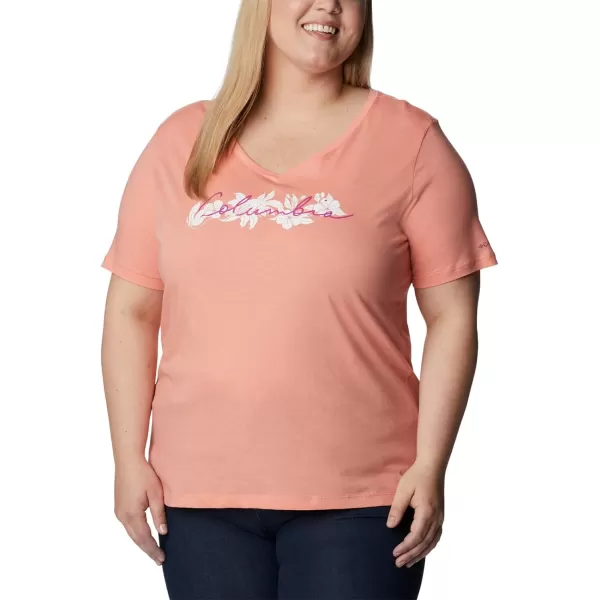 imageColumbia Womens Bluebird Day Relaxed V NeckCoral Reef HeatherLakeshore Flora