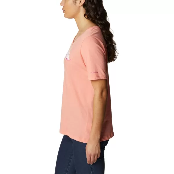 imageColumbia Womens Bluebird Day Relaxed V NeckCoral Reef HeatherLakeshore Flora