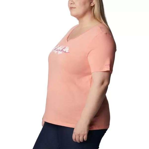 imageColumbia Womens Bluebird Day Relaxed V NeckCoral Reef HeatherLakeshore Flora