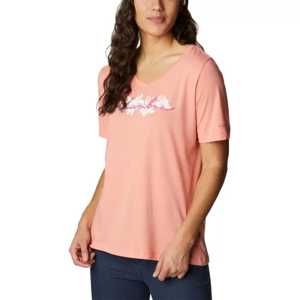 imageColumbia Womens Bluebird Day Relaxed V NeckCoral Reef HeatherLakeshore Flora