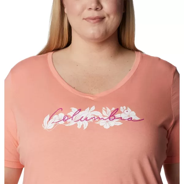 imageColumbia Womens Bluebird Day Relaxed V NeckCoral Reef HeatherLakeshore Flora
