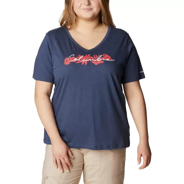 imageColumbia Womens Bluebird Day Relaxed V NeckNocturnal HeatherLakeshore Flora