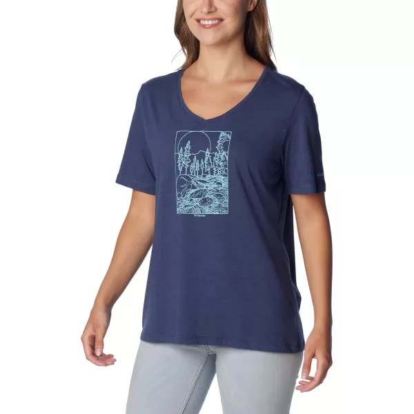 imageColumbia Womens Bluebird Day Relaxed V NeckNocturnal HeatherRocky Road