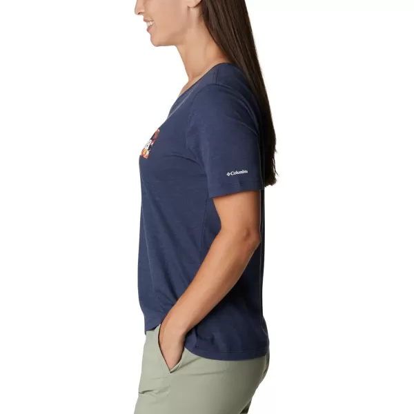 imageColumbia Womens Bluebird Day Relaxed V NeckNocturnal HeatherTyphoon Blooms Framed