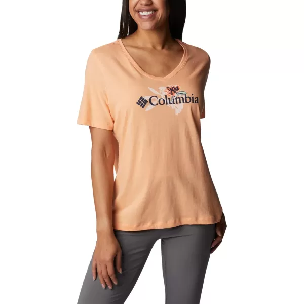 imageColumbia Womens Bluebird Day Relaxed V NeckPeach HeatherJubilant Flower Graphic
