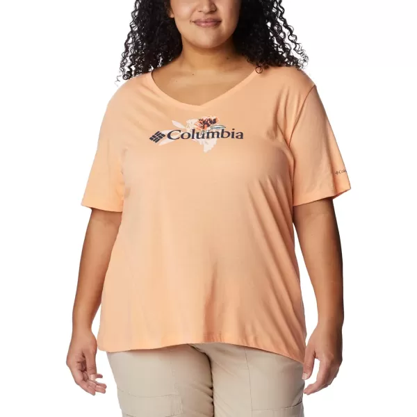 imageColumbia Womens Bluebird Day Relaxed V NeckPeach HeatherJubilant Flower Graphic