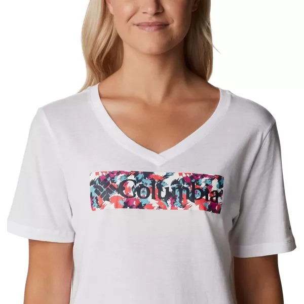 imageColumbia Womens Bluebird Day Relaxed V NeckWhiteTyphoon Blooms Framed