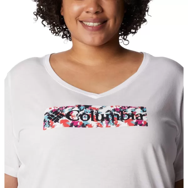 imageColumbia Womens Bluebird Day Relaxed V NeckWhiteTyphoon Blooms Framed