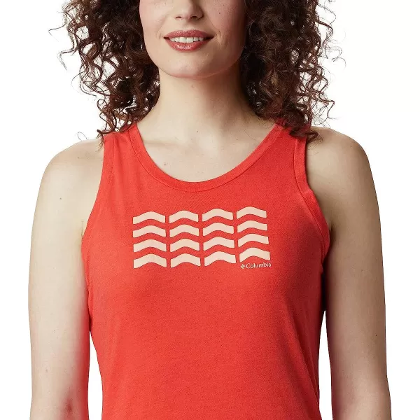 imageColumbia Womens Bluff Mesa Tank Top Lightweight Comfort StretchBright Poppy HeatherWavy Way