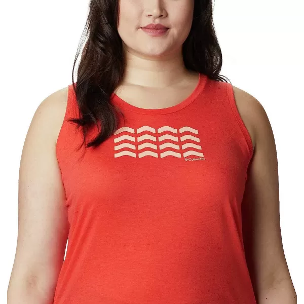 imageColumbia Womens Bluff Mesa Tank Top Lightweight Comfort StretchBright Poppy HeatherWavy Way