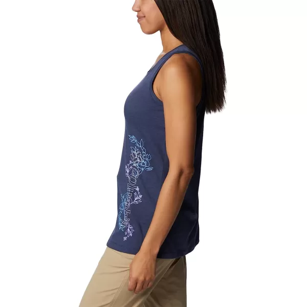 imageColumbia Womens Bluff Mesa Tank Top Lightweight Comfort StretchNocturnal HeatherBlooming Lines Graphic