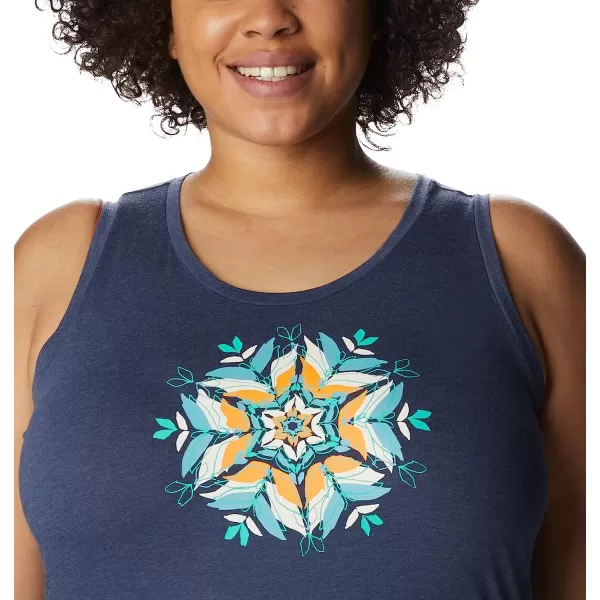 imageColumbia Womens Bluff Mesa Tank Top Lightweight Comfort StretchNocturnal HeatherFloral Leafscape