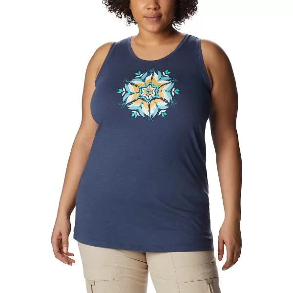imageColumbia Womens Bluff Mesa Tank Top Lightweight Comfort StretchNocturnal HeatherFloral Leafscape