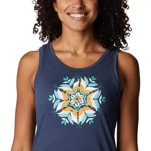 imageColumbia Womens Bluff Mesa Tank Top Lightweight Comfort StretchNocturnal HeatherFloral Leafscape