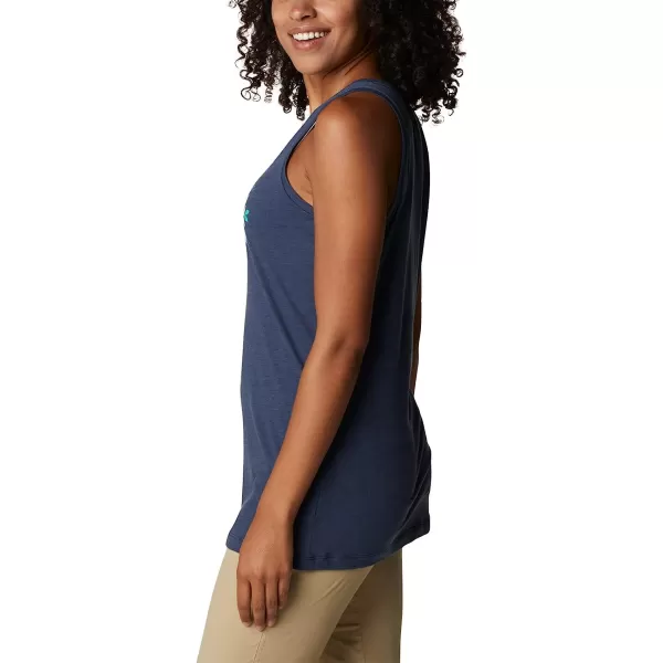 imageColumbia Womens Bluff Mesa Tank Top Lightweight Comfort StretchNocturnal HeatherFloral Leafscape