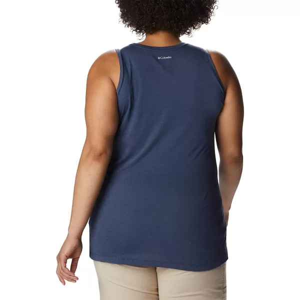 imageColumbia Womens Bluff Mesa Tank Top Lightweight Comfort StretchNocturnal HeatherFloral Leafscape