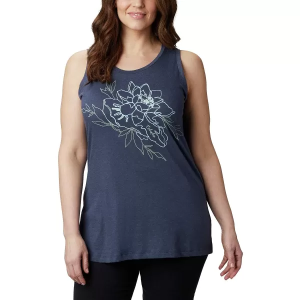 imageColumbia Womens Bluff Mesa Tank Top Lightweight Comfort StretchNocturnal HeatherFlower Power