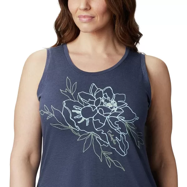imageColumbia Womens Bluff Mesa Tank Top Lightweight Comfort StretchNocturnal HeatherFlower Power