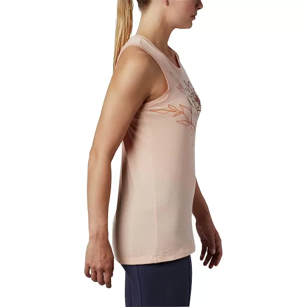 imageColumbia Womens Bluff Mesa Tank Top Lightweight Comfort StretchPeach Cloud HeatherFlower Power