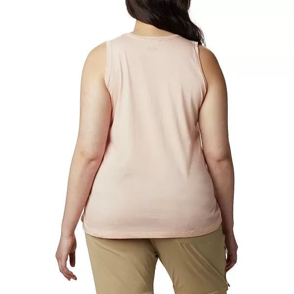 imageColumbia Womens Bluff Mesa Tank Top Lightweight Comfort StretchPeach Cloud HeatherFlower Power