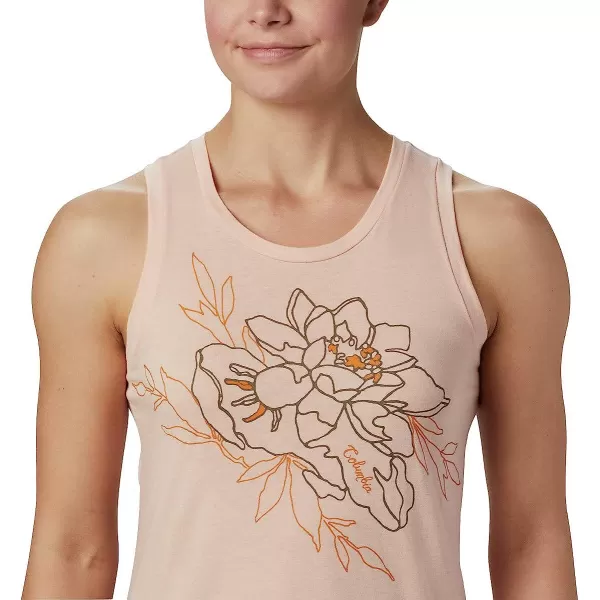 imageColumbia Womens Bluff Mesa Tank Top Lightweight Comfort StretchPeach Cloud HeatherFlower Power