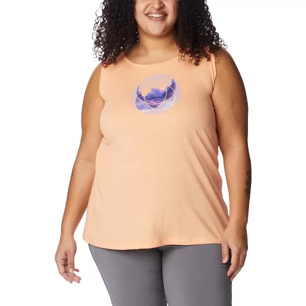 imageColumbia Womens Bluff Mesa Tank Top Lightweight Comfort StretchPeach HeatherMindful Meditation Graphic