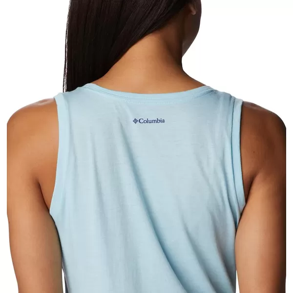 imageColumbia Womens Bluff Mesa Tank Top Lightweight Comfort StretchSpring Blue HeatherBlooming Lines Graphic