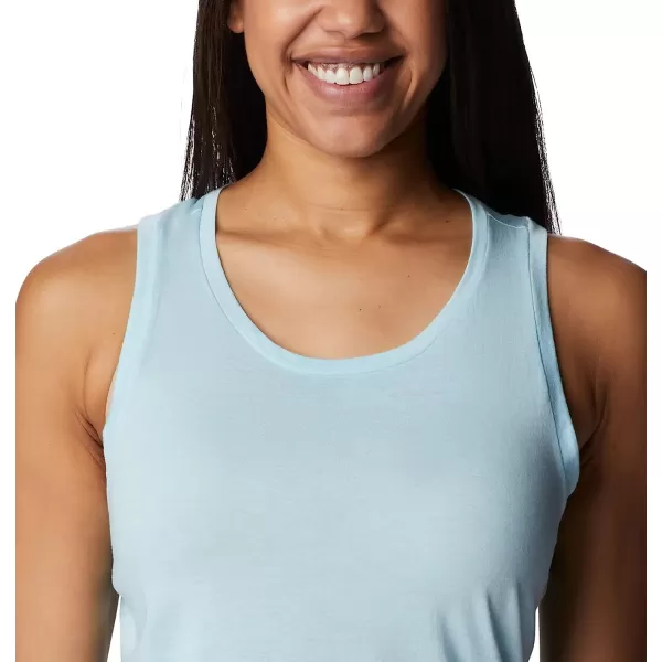 imageColumbia Womens Bluff Mesa Tank Top Lightweight Comfort StretchSpring Blue HeatherBlooming Lines Graphic