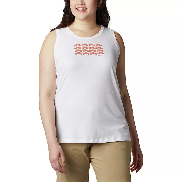 imageColumbia Womens Bluff Mesa Tank Top Lightweight Comfort StretchWhite HeatherWavy Way