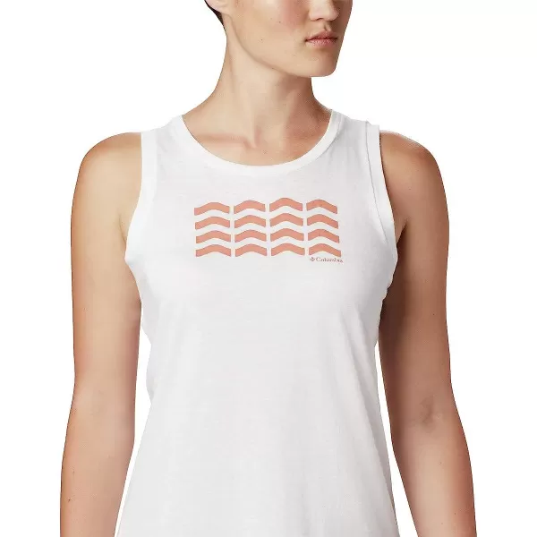 imageColumbia Womens Bluff Mesa Tank Top Lightweight Comfort StretchWhite HeatherWavy Way