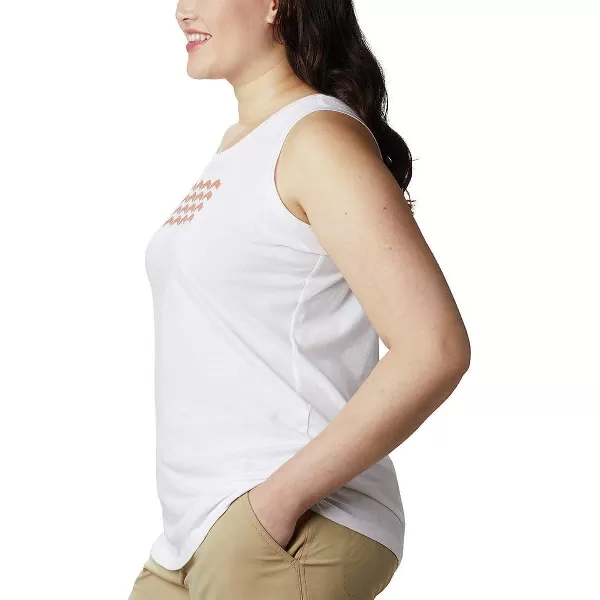imageColumbia Womens Bluff Mesa Tank Top Lightweight Comfort StretchWhite HeatherWavy Way