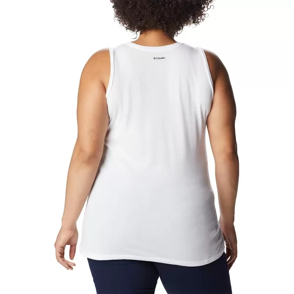 imageColumbia Womens Bluff Mesa Tank Top Lightweight Comfort StretchWhiteFloral Landscape