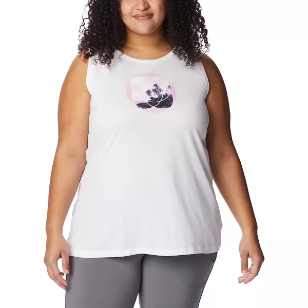 imageColumbia Womens Bluff Mesa Tank Top Lightweight Comfort StretchWhiteMeditation Isle Graphic