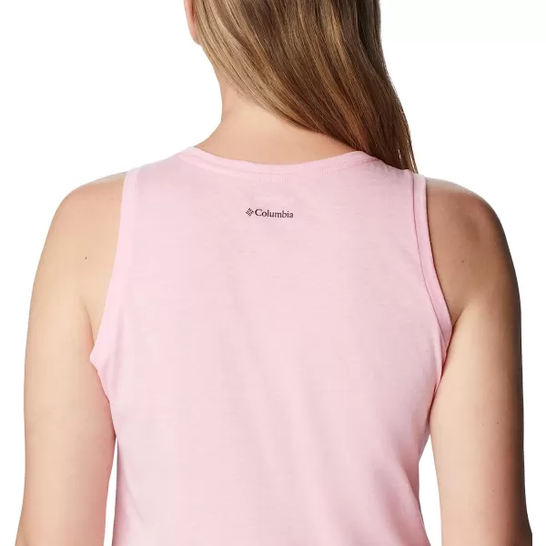 imageColumbia Womens Bluff Mesa Tank Top Lightweight Comfort StretchWild Rose HeatherBlooming Lines Graphic