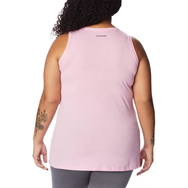 imageColumbia Womens Bluff Mesa Tank Top Lightweight Comfort StretchWild Rose HeatherBlooming Lines Graphic