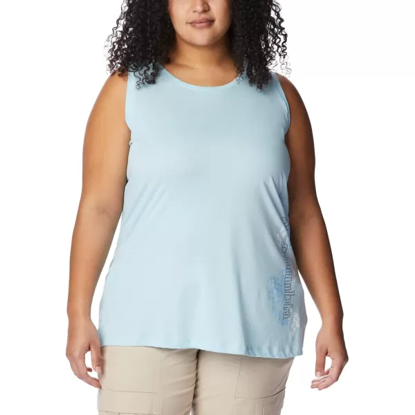 imageColumbia Womens Bluff Mesa TankSpring Blue HeatherBlooming Lines Graphic