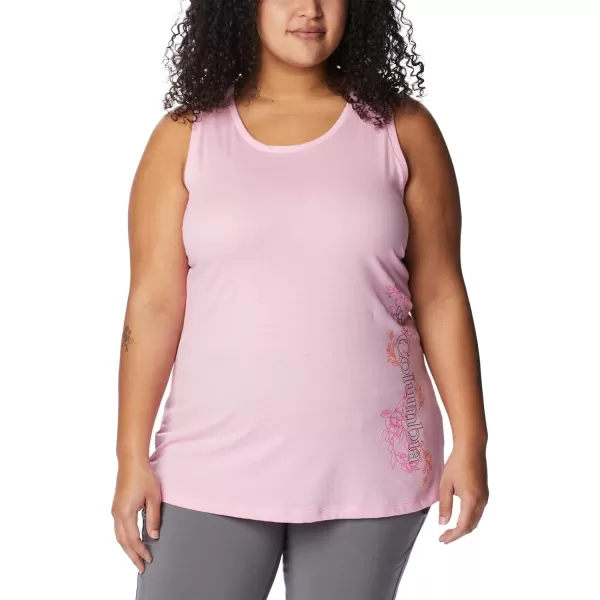 imageColumbia Womens Bluff Mesa TankWild Rose HeatherBlooming Lines Graphic