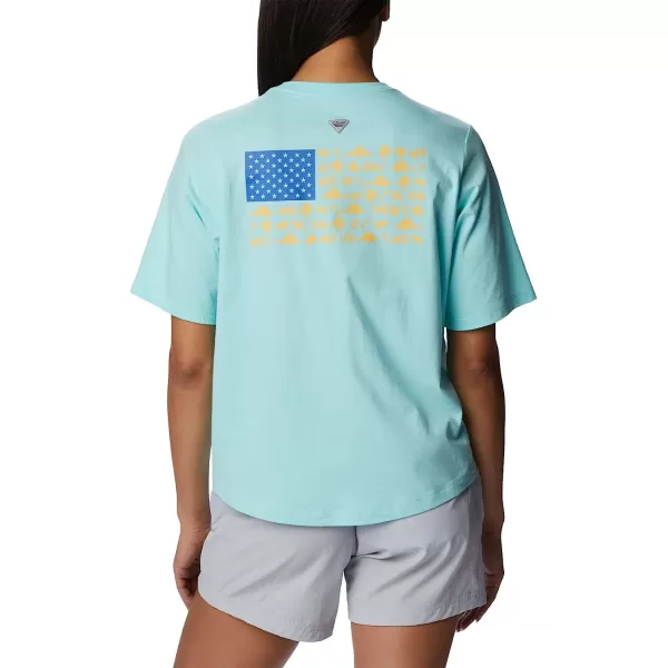 imageColumbia Womens Bramley Bay Relaxed TeeGulf StreamFish Friends Flag Graphic